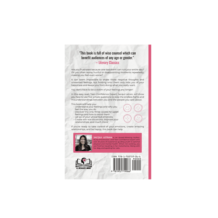 Close-up of the paperback’s textured cover featuring the title and colorful abstract design, viewed from a slight top angle.