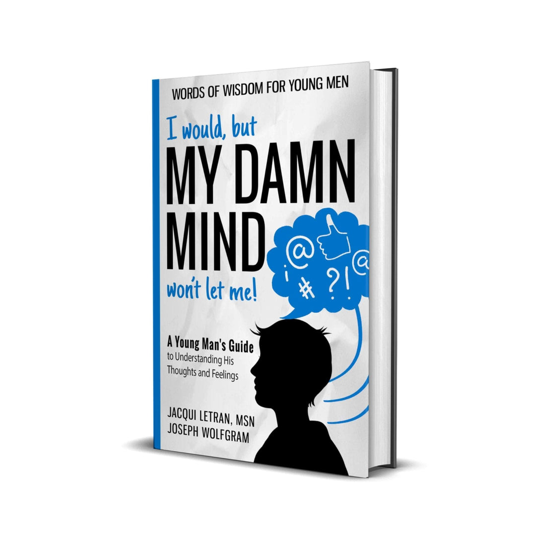 Teen boys hardcover book by A Healed Mind featuring textured navy blue cover with embossed title and 6x9 inch size