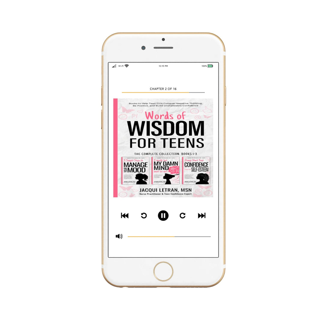 Jacqui Letran Girls: Words of Wisdom for Teens audiobook cover, digital audio format, 3-in-1 compilation, S-best seller