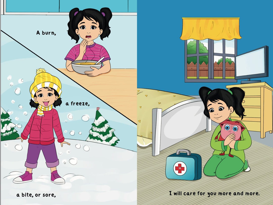 Close-up of the beige hardcover's textured cloth binding and visible embossed title on the front cover