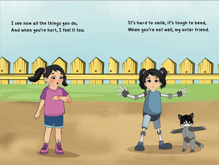 Close-up of the hardcover spine featuring textured lettering and embossed title "Have You Ever Thanked Your Skin?