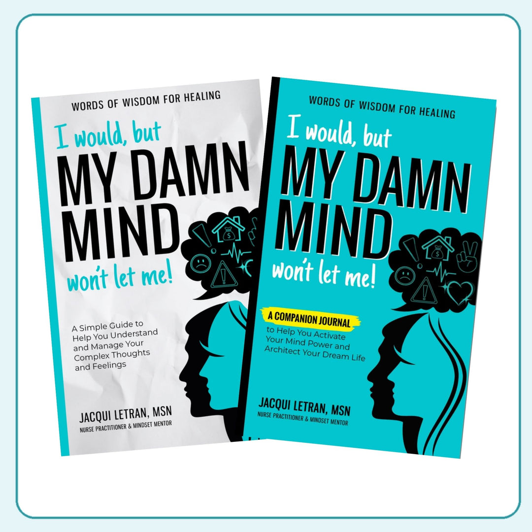 I would, but MY DAMN MIND won't let me! large print book and companion journal for Adults 