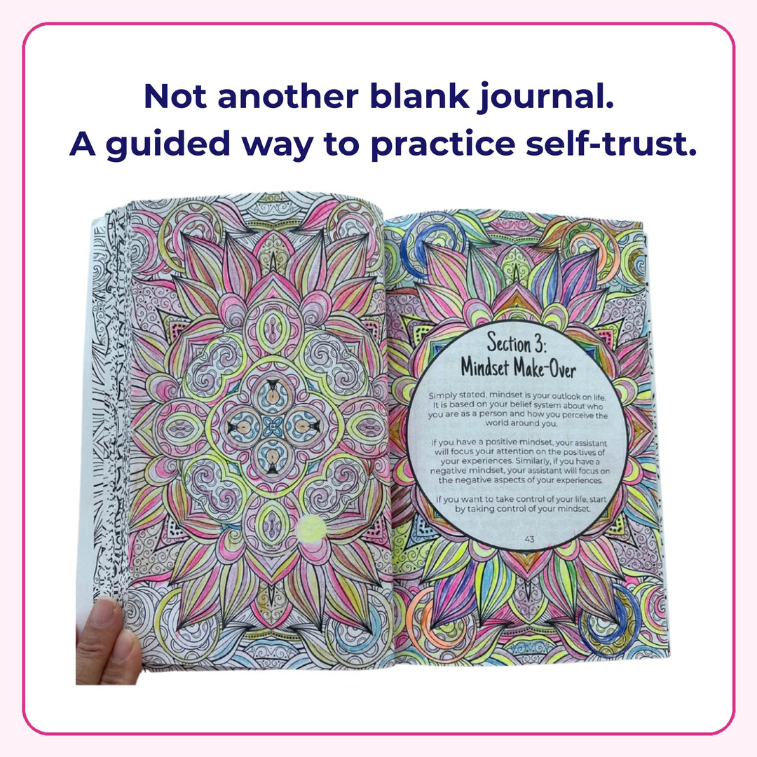 Sample guided journal pages from the I would, but MY DAMN MIND won&