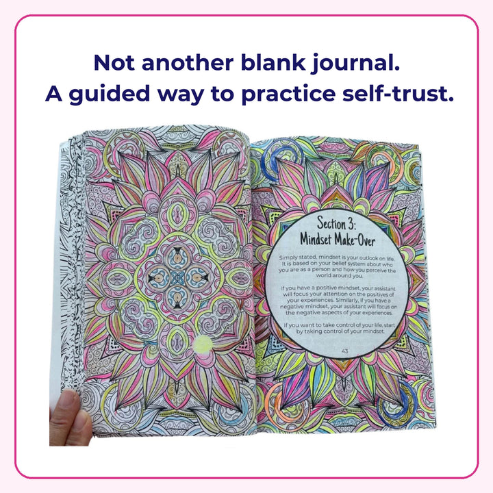 Sample guided journal pages from the I would, but MY DAMN MIND won&