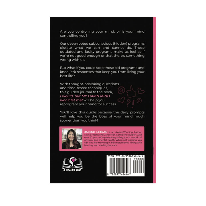 Close-up of the Teen Girls Companion Journal’s pink fabric cover with embroidered floral details and a satin ribbon bookmark.