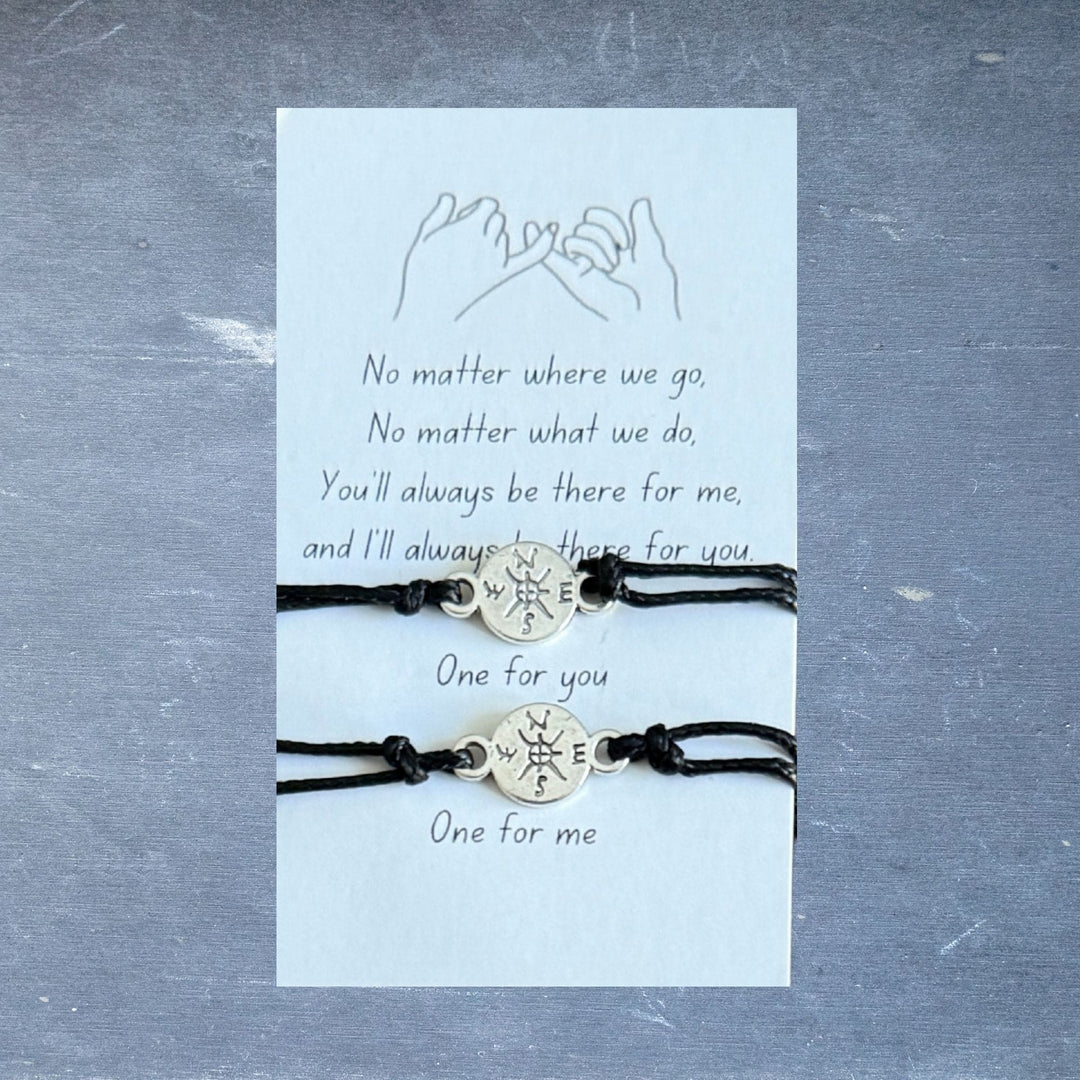 Pinkie Promise Bracelets: sterling silver heart charm, pink leather cord, adjustable lobster clasp, brand A Healed Mind