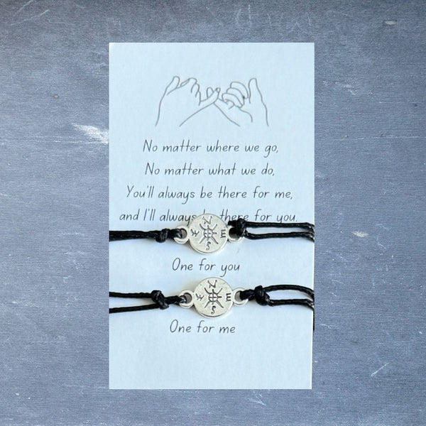 Pinkie Promise Bracelets: sterling silver heart charm, pink leather cord, adjustable lobster clasp, brand A Healed Mind