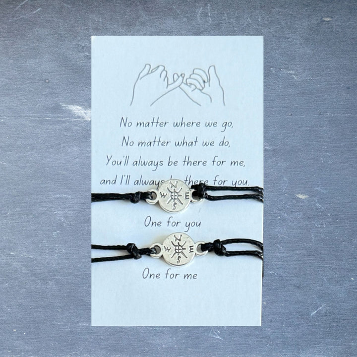 Pinkie Promise Bracelets: sterling silver heart charm, pink leather cord, adjustable lobster clasp, brand A Healed Mind