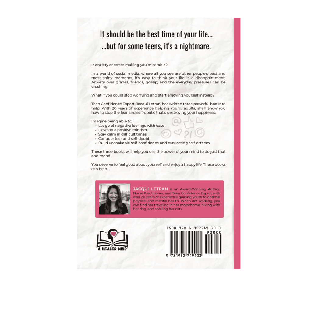 Close-up of spine displaying colorful "Words of Wisdom for Teens" title and textured hardcover binding