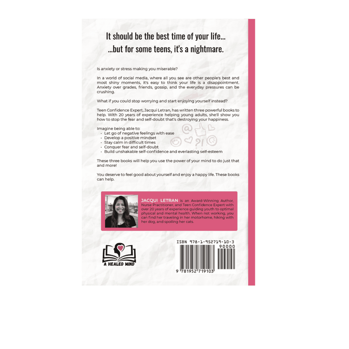 Close-up of spine displaying colorful "Words of Wisdom for Teens" title and textured hardcover binding