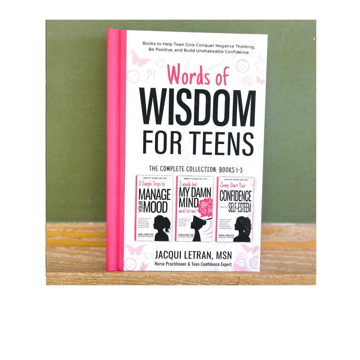Hardcover set of three teens' wisdom books with colorful illustrated covers, A Healed Mind branding, measuring approximately