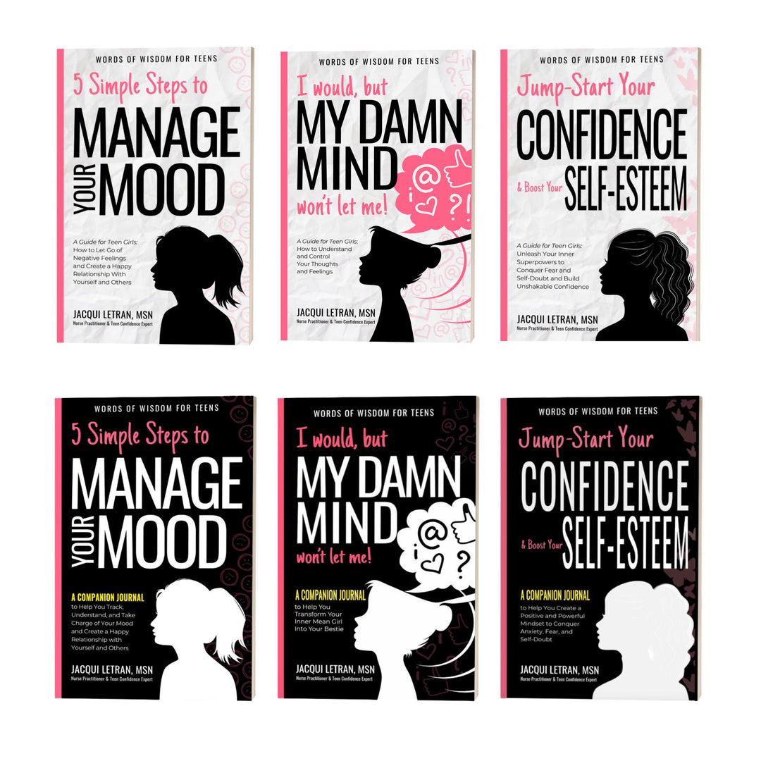 the complete words of wisdom book series. contains 3 books plus 3 companion journals for teen girls by jacqui letran