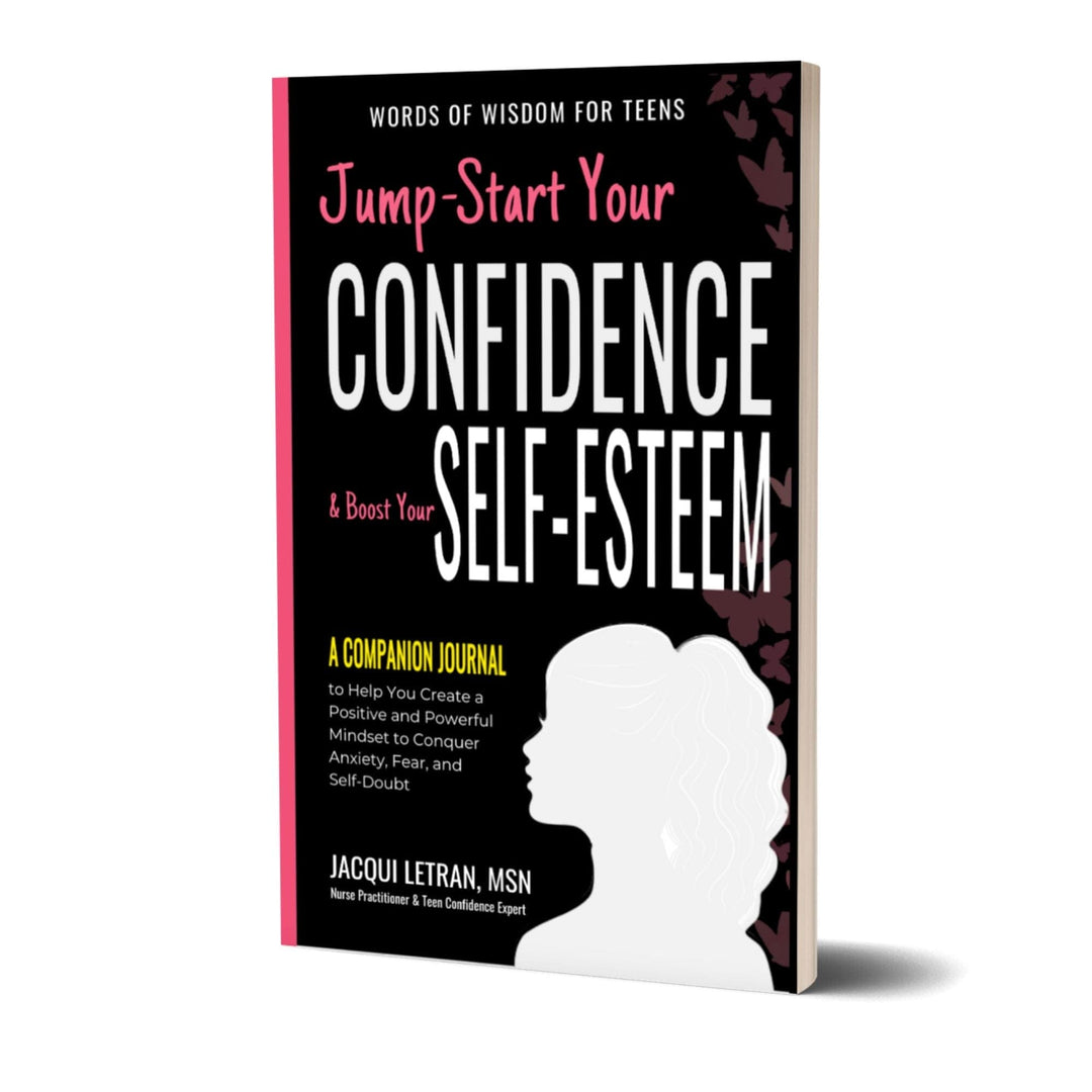 Teen girls journal titled Jump-Start Your Confidence & Boost Self-Esteem, paperback, 6x9 inches, published by A Healed Mind