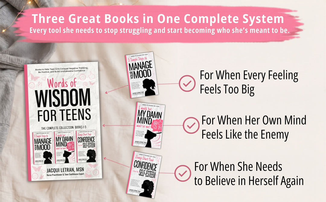Mega Confidence Bundle for TEEN GIRLS (All 3 Books Printed as 1 + 3 Journals)