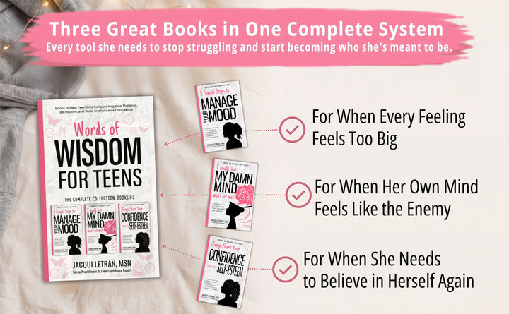 Mega Confidence Bundle for TEEN GIRLS (All 3 Books Printed as 1 + 3 Journals)