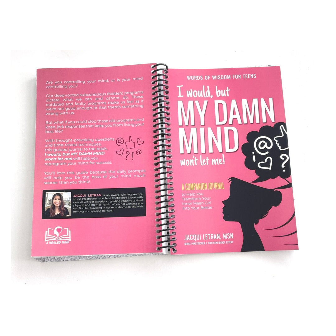 Close-up of the teal elastic band securing the Teen Girls Companion Journal's patterned cover with pink and purple floral