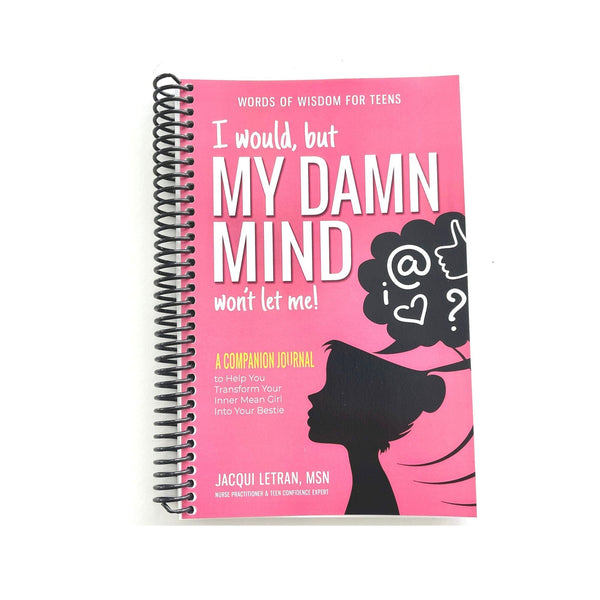 A Healed Mind teen girls spiral-bound companion journal with light pink cover, elastic band closure, lined pages, and floral
