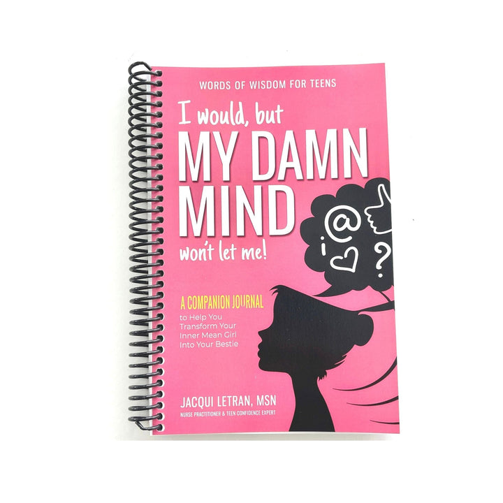 A Healed Mind teen girls spiral-bound companion journal with light pink cover, elastic band closure, lined pages, and floral