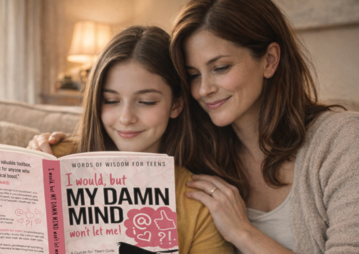 mother and daughter reading the book, I would but MY DAMN MIND won't let me.