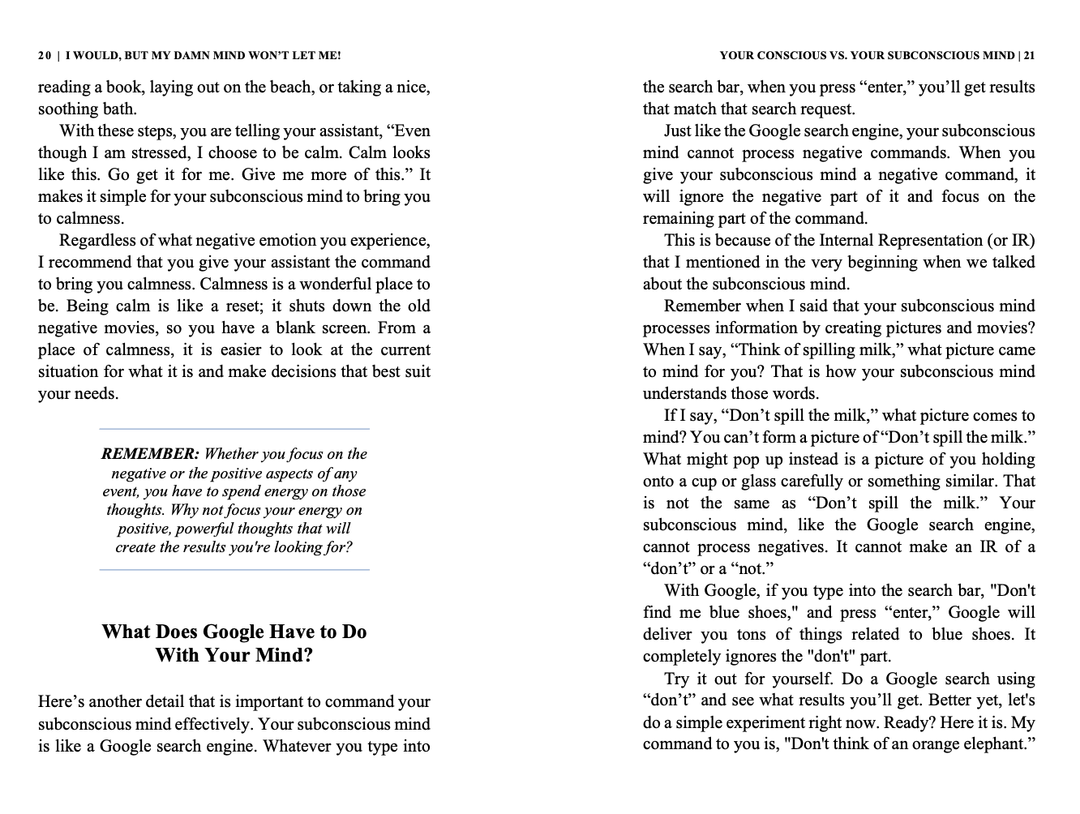 sample page from the book, I would but my damn mind wont let me. 
