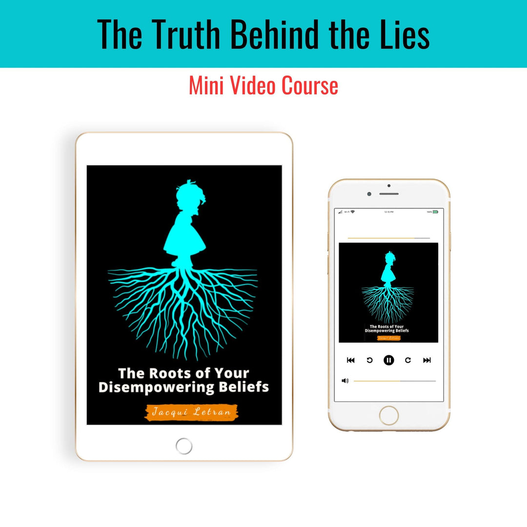 Jacqui Letran course cover featuring a gold-plated chain with a silver pendant engraved with roots symbol, 18-inch chain