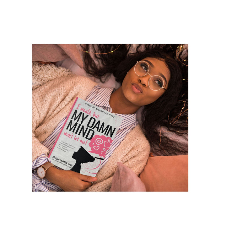 Detail shot of the Teen Girls: Damn Mind Book & Companion Journal bundle’s textured paper cover with printed title and