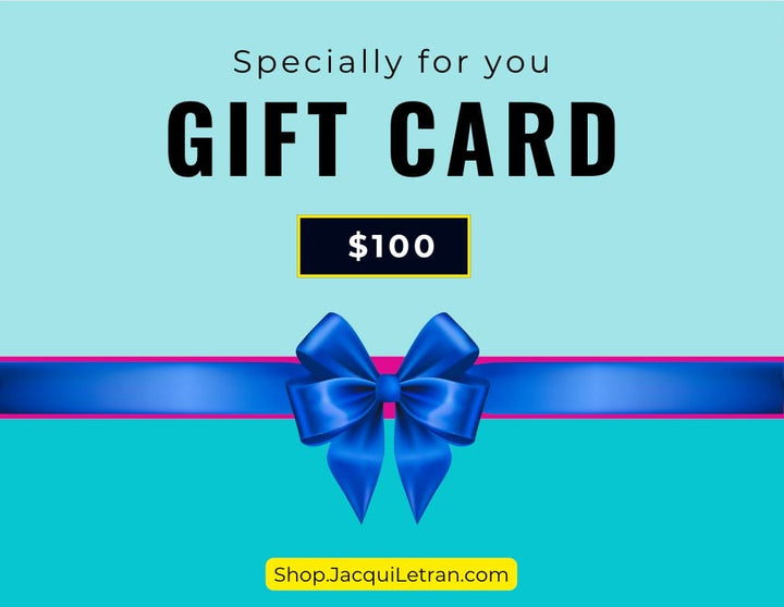 Close-up of the gift card's textured matte surface and embossed logo detail in soft pastel blue on a white background.